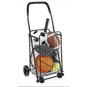 DMI Utility Cart w/ Wheels Foldable Grocery Laundry Shopping Cart Black